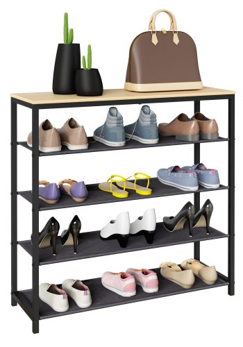 VCM NORDIC Taliro skoreol, m. 4 rum - natur/sort metal