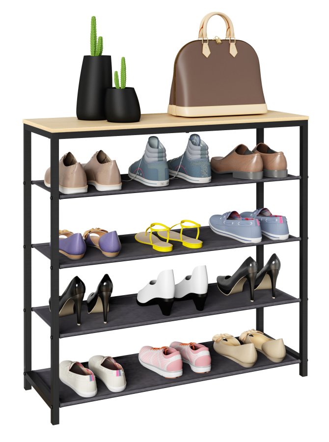 VCM NORDIC Taliro skoreol, m. 4 rum - natur/sort metal