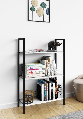 VCM NORDIC Flakos 3 rum reol, m. 3 hylder - hvid tr og metal