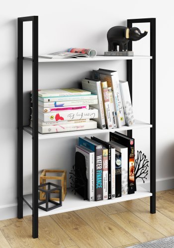 VCM NORDIC Flakos 3 rum reol, m. 3 hylder - hvid tr og metal