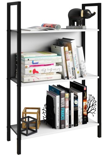 VCM NORDIC Flakos 3 rum reol, m. 3 hylder - hvid tr og metal