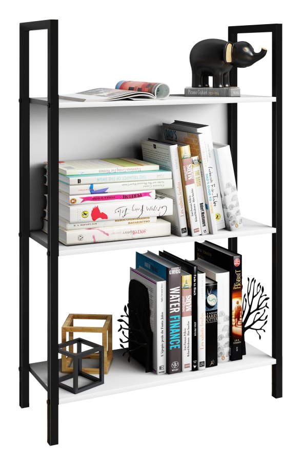 VCM NORDIC Flakos 3 rum reol, m. 3 hylder - hvid tr og metal