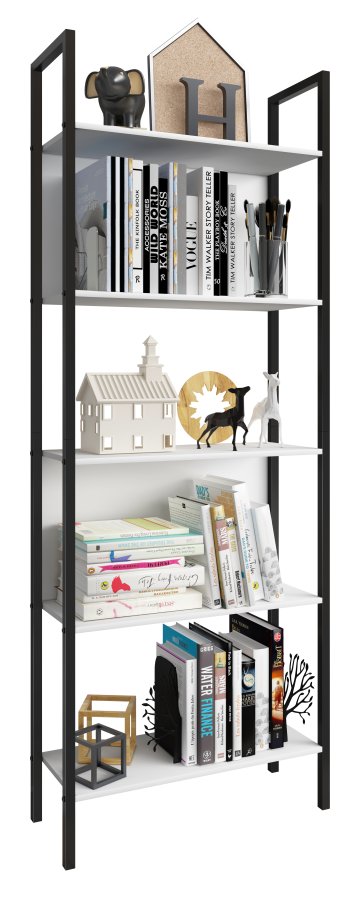 VCM NORDIC Flakos 5 rum reol, m. 5 hylder - hvid tr og metal