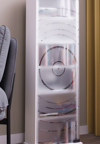 VCM NORDIC Tilano M reol til cd'ere og dvd'er, m. 1 glaslge og 5 hylder - hvid tr