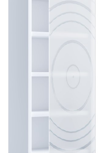 VCM NORDIC Tilano M reol til cd'ere og dvd'er, m. 1 glaslge og 5 hylder - hvid tr