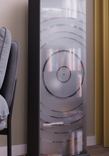 VCM NORDIC Tilano M reol til cd'ere og dvd'er, m. 1 glaslge og 5 hylder - antracitgr tr