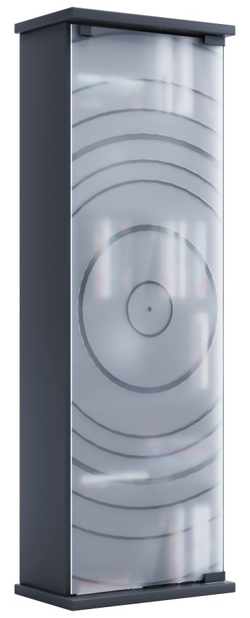 VCM NORDIC Tilano M reol til cd'ere og dvd'er, m. 1 glaslge og 5 hylder - antracitgr tr