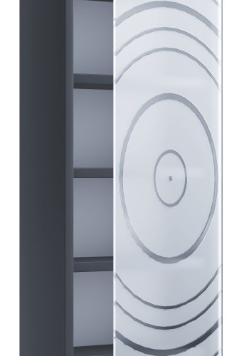 VCM NORDIC Tilano M reol til cd'ere og dvd'er, m. 1 glaslge og 5 hylder - antracitgr tr