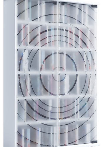 VCM NORDIC Tilano L reol til cd'ere og dvd'er, m. 2 glaslger og 10 hylder - hvid tr