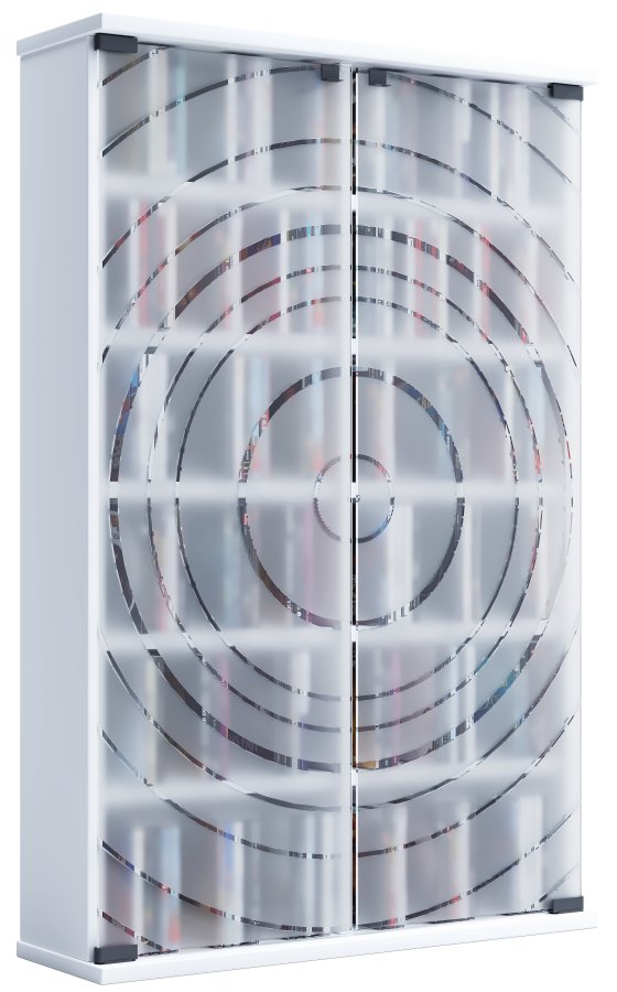 VCM NORDIC Tilano L reol til cd'ere og dvd'er, m. 2 glaslger og 10 hylder - hvid tr