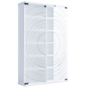 VCM NORDIC Tilano L reol til cd'ere og dvd'er, m. 2 glaslger og 10 hylder - hvid tr