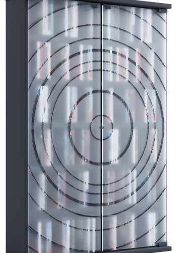 VCM NORDIC Tilano L reol til cd'ere og dvd'er, m. 2 glaslger og 10 hylder - antracitgr tr