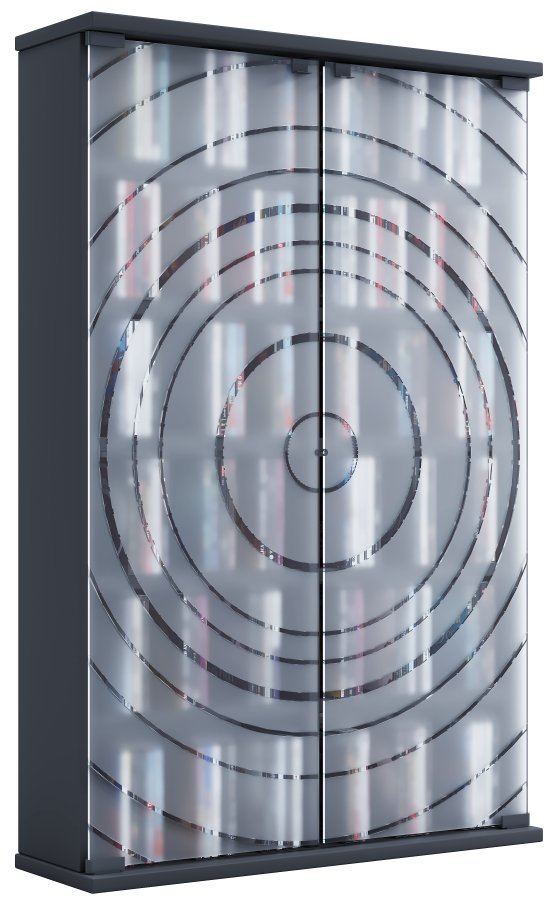 VCM NORDIC Tilano L reol til cd'ere og dvd'er, m. 2 glaslger og 10 hylder - antracitgr tr