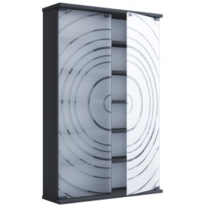 VCM NORDIC Tilano L reol til cd'ere og dvd'er, m. 2 glaslger og 10 hylder - antracitgr tr