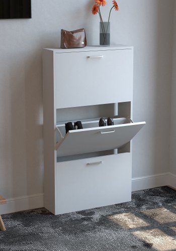 VCM NORDIC Sulos M skoskab, m. 3 lger - hvid tr