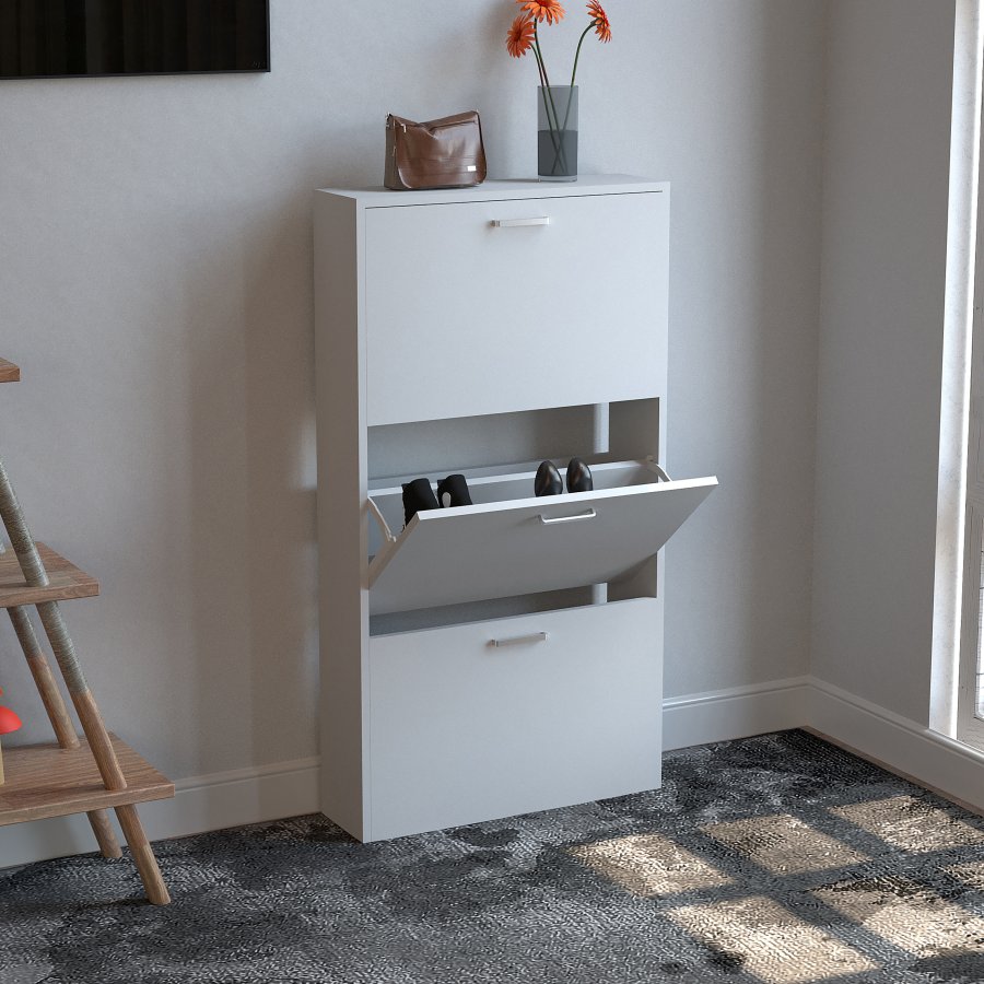 VCM NORDIC Sulos M skoskab, m. 3 lger - hvid tr