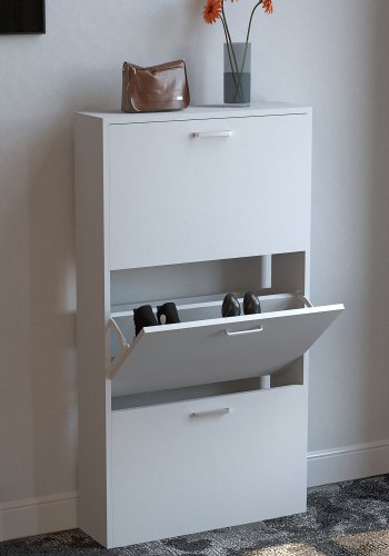 VCM NORDIC Sulos M skoskab, m. 3 lger - hvid tr