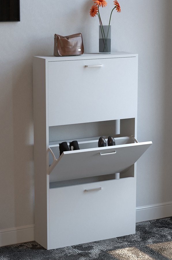 VCM NORDIC Sulos M skoskab, m. 3 lger - hvid tr