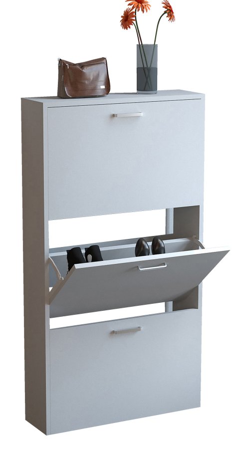 VCM NORDIC Sulos M skoskab, m. 3 lger - hvid tr