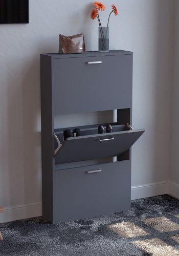 VCM NORDIC Sulos M skoskab, m. 3 lger - antracitgr tr