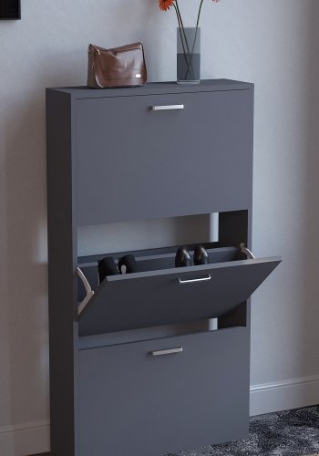 VCM NORDIC Sulos M skoskab, m. 3 lger - antracitgr tr