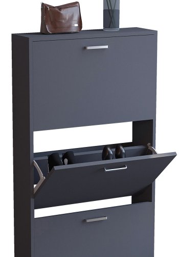 VCM NORDIC Sulos M skoskab, m. 3 lger - antracitgr tr