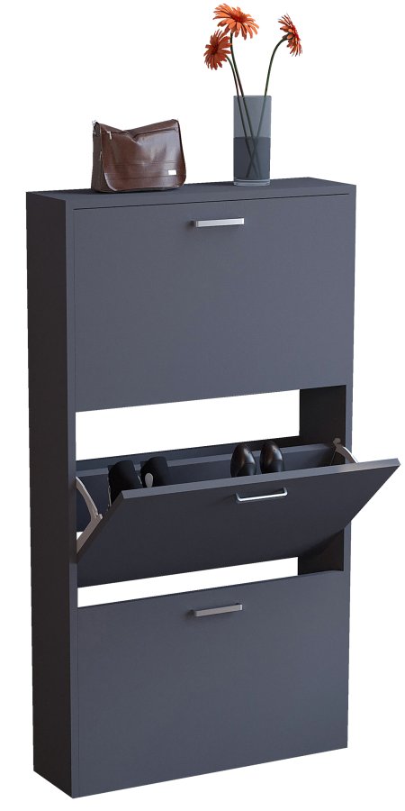 VCM NORDIC Sulos M skoskab, m. 3 lger - antracitgr tr