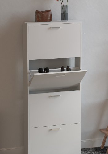 VCM NORDIC Sulos L skoskab, m. 4 lger - hvid tr