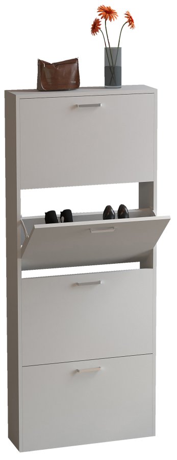 VCM NORDIC Sulos L skoskab, m. 4 lger - hvid tr