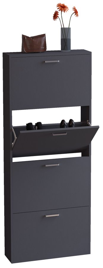 VCM NORDIC Sulos L skoskab, m. 4 lger - antracitgr tr