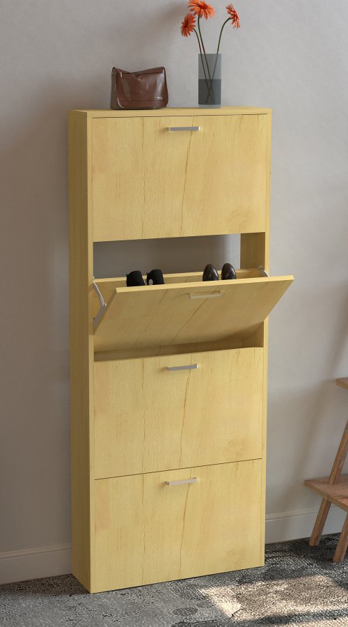 VCM NORDIC Sulos L skoskab, m. 4 lger - natur tr