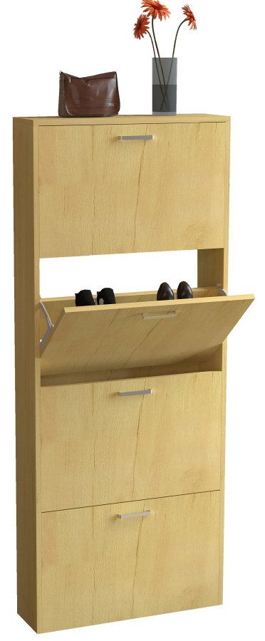 VCM NORDIC Sulos L skoskab, m. 4 lger - natur tr