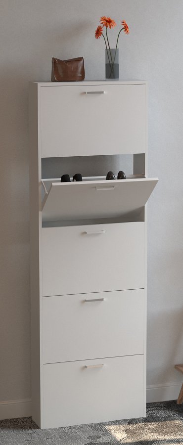 VCM NORDIC Sulos XL skoskab, m. 5 lger - hvid tr