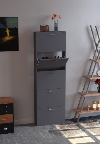 VCM NORDIC Sulos XL skoskab, m. 5 lger - anracitgr tr