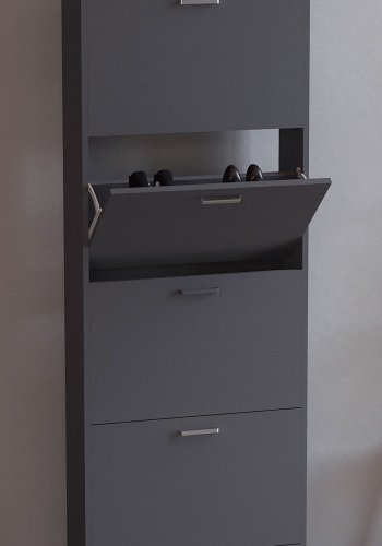 VCM NORDIC Sulos XL skoskab, m. 5 lger - anracitgr tr