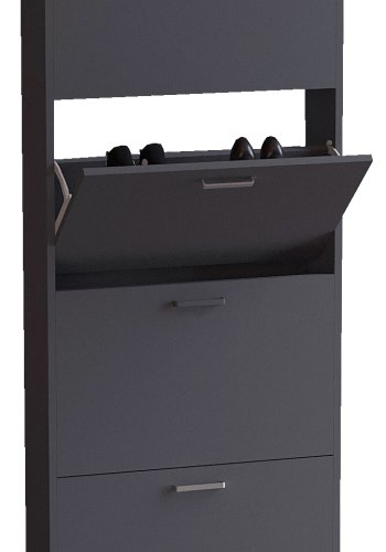 VCM NORDIC Sulos XL skoskab, m. 5 lger - anracitgr tr