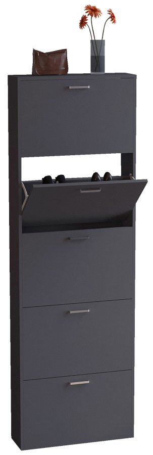 VCM NORDIC Sulos XL skoskab, m. 5 lger - anracitgr tr