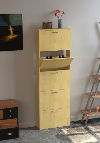 VCM NORDIC Sulos XL skoskab, m. 5 lger - natur tr