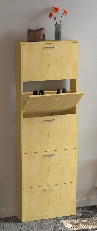 VCM NORDIC Sulos XL skoskab, m. 5 lger - natur tr