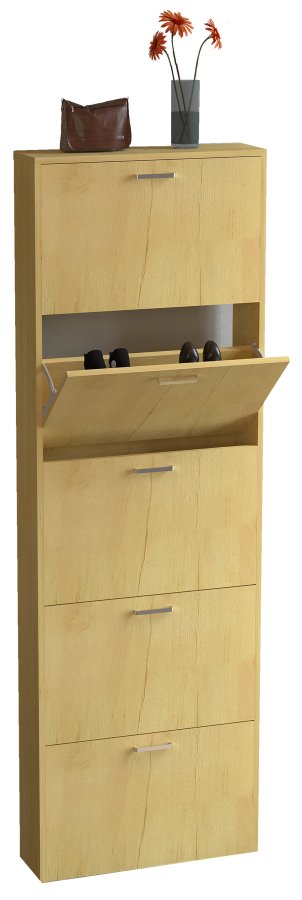 VCM NORDIC Sulos XL skoskab, m. 5 lger - natur tr