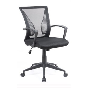 VCM NORDIC Offilo kontorstol, m. armln, hjul, hjdejusterbar - sort nylonfleece, stof, stl