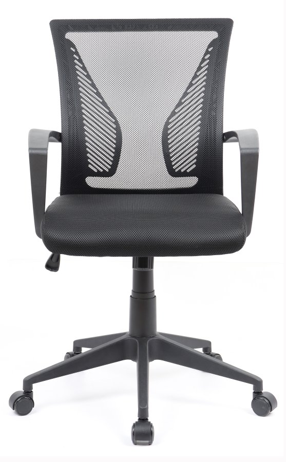 VCM NORDIC Offilo kontorstol, m. armln, hjul, hjdejusterbar - sort nylonfleece, stof, stl