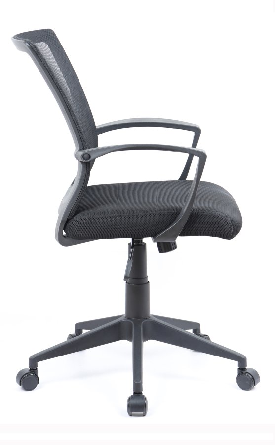 VCM NORDIC Offilo kontorstol, m. armln, hjul, hjdejusterbar - sort nylonfleece, stof, stl