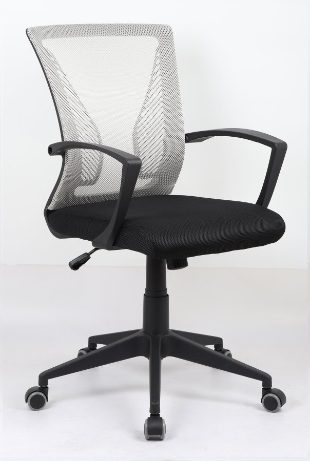 VCM NORDIC Offilo kontorstol, m. armln, hjul, hjdejusterbar - grn nylonfleece og sort stof/stl