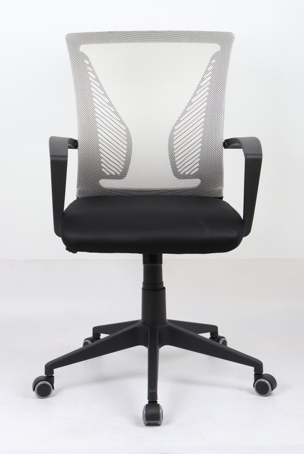 VCM NORDIC Offilo kontorstol, m. armln, hjul, hjdejusterbar - grn nylonfleece og sort stof/stl