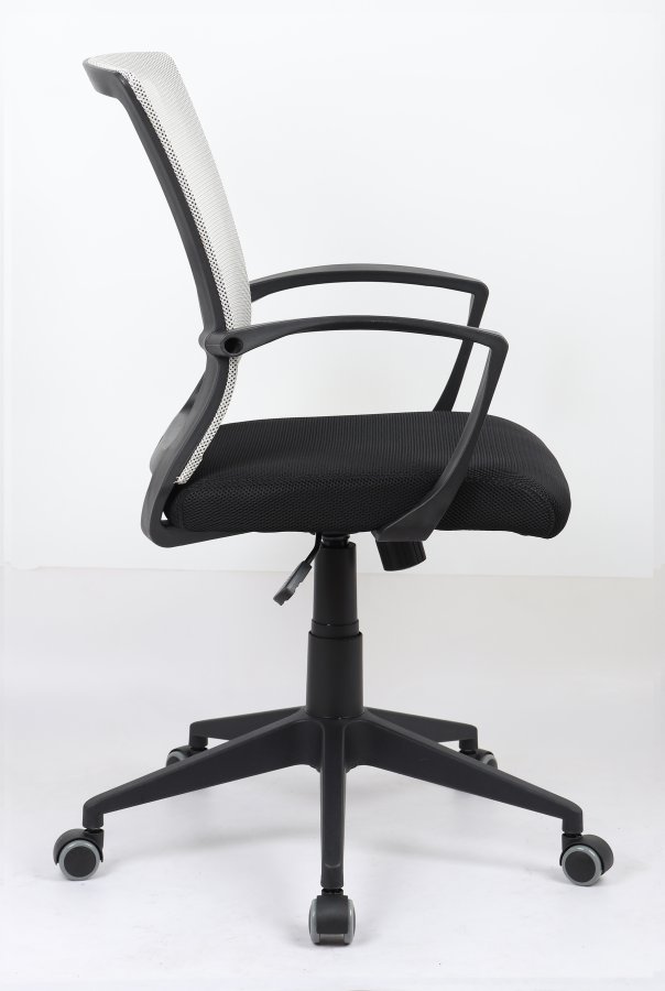 VCM NORDIC Offilo kontorstol, m. armln, hjul, hjdejusterbar - grn nylonfleece og sort stof/stl