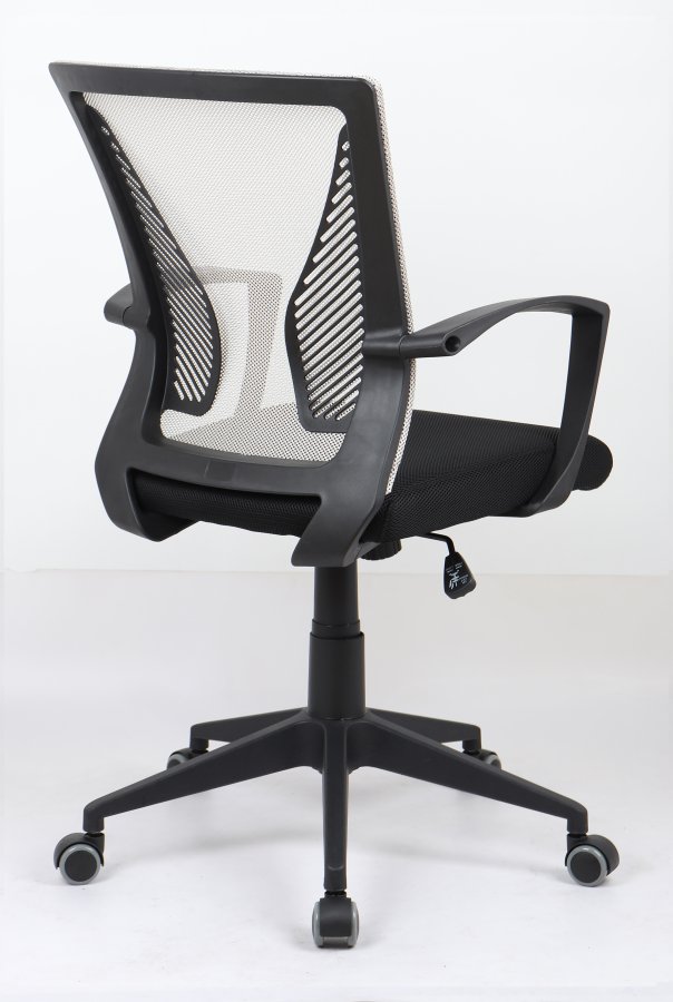 VCM NORDIC Offilo kontorstol, m. armln, hjul, hjdejusterbar - grn nylonfleece og sort stof/stl