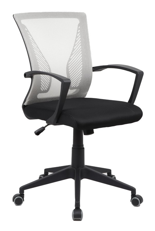 VCM NORDIC Offilo kontorstol, m. armln, hjul, hjdejusterbar - grn nylonfleece og sort stof/stl