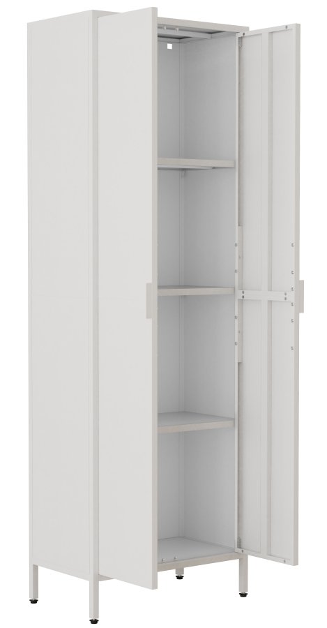 VCM NORDIC Flokas XL skab, m. 2 lger og 3 hylder - hvid stl