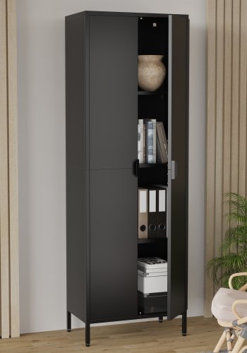 VCM NORDIC Flokas XL skab, m. 2 lger og 3 hylder - sort stl